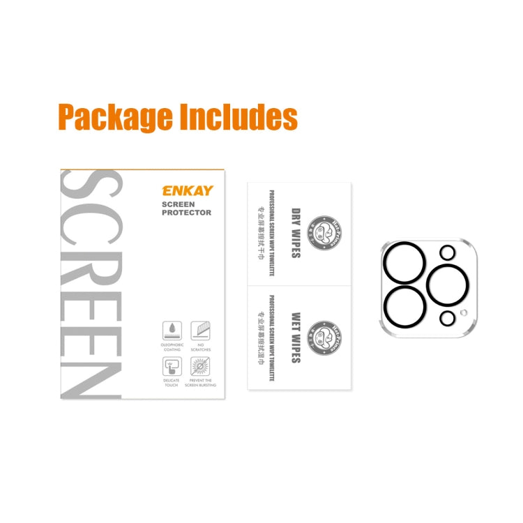 For iPhone 15 Pro / 15 Pro Max ENKAY Hat-Prince 9H Rear Camera Lens Tempered Glass Film - HoMEdemic™ 
