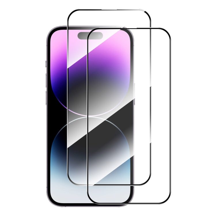 For iPhone 15 Pro 2pcs ENKAY Full Glue High Aluminum-silicon Tempered Glass Film - HoMEdemic™ 