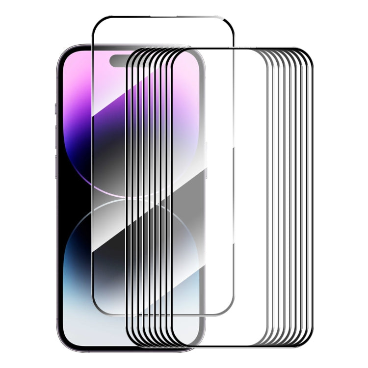 For iPhone 15 Pro Max 10pcs ENKAY Full Glue High Aluminum-silicon Tempered Glass Film - HoMEdemic™ 