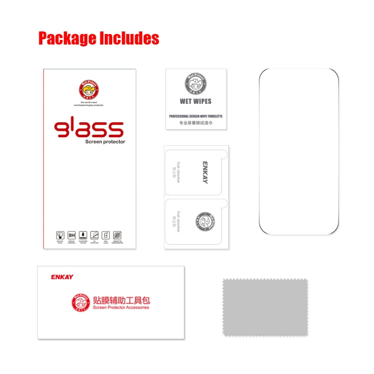 For iPhone 15 Pro Max ENKAY Hat-Prince 0.26mm 9H 2.5D High Aluminum-silicon Tempered Glass Film - HoMEdemic™ 