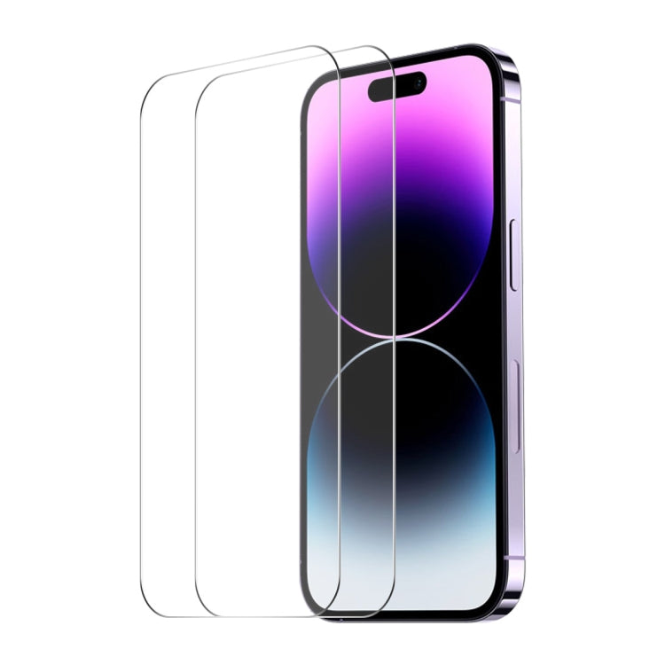For iPhone 15 Pro 2pcs NKAY 0.26mm 9H 2.5D High Aluminum-silicon Tempered Glass Film - HoMEdemic™ 