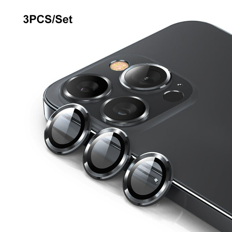 For iPhone 15 Pro / 15 Pro Max ENKAY 9H Rear Lens Aluminium Alloy Tempered Glass Film(Black) - HoMEdemic™ 