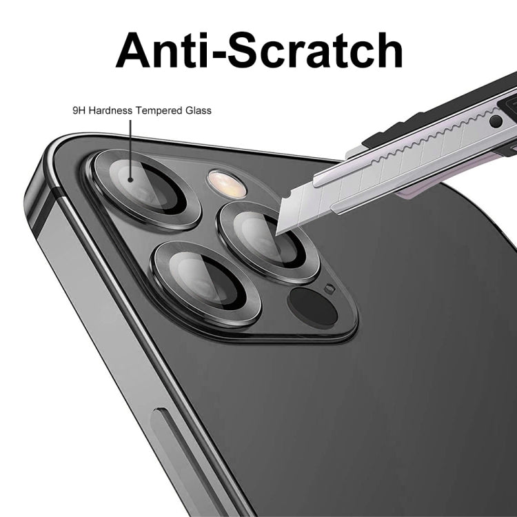 For iPhone 15 Pro / 15 Pro Max ENKAY 9H Rear Lens Aluminium Alloy Tempered Glass Film(Black) - HoMEdemic™ 