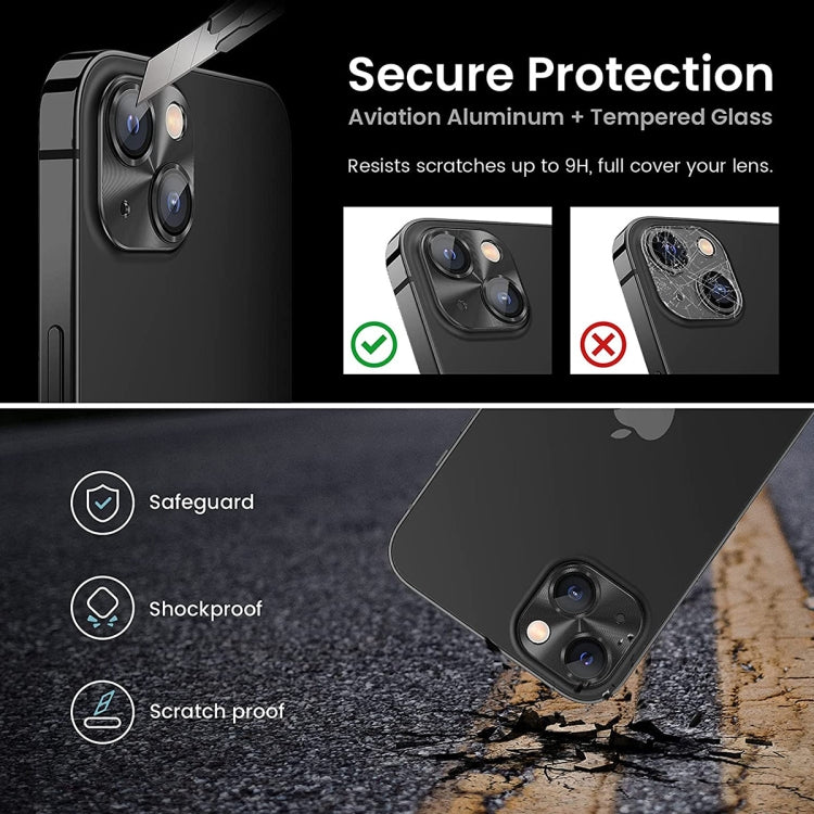 For iPhone 15 / 15 Plus ENKAY Aluminium Alloy Tempered Glass Lens Cover Film(Black) - HoMEdemic™ 