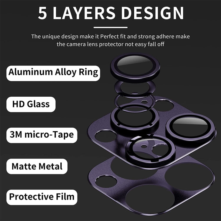 For iPhone 15 Pro / 15 Pro Max ENKAY Anti-reflection Camera Lens Aluminium Alloy Tempered Glass Film(Black) - HoMEdemic™ 