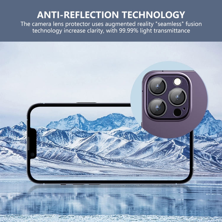For iPhone 15 Pro / 15 Pro Max ENKAY Anti-reflection Camera Lens Aluminium Alloy Tempered Glass Film(Black) - HoMEdemic™ 