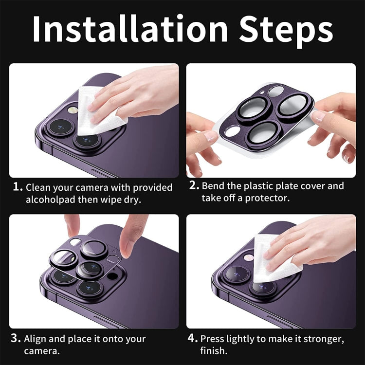 For iPhone 15 Pro / 15 Pro Max ENKAY Anti-reflection Camera Lens Aluminium Alloy Tempered Glass Film(Dark Blue) - HoMEdemic™ 