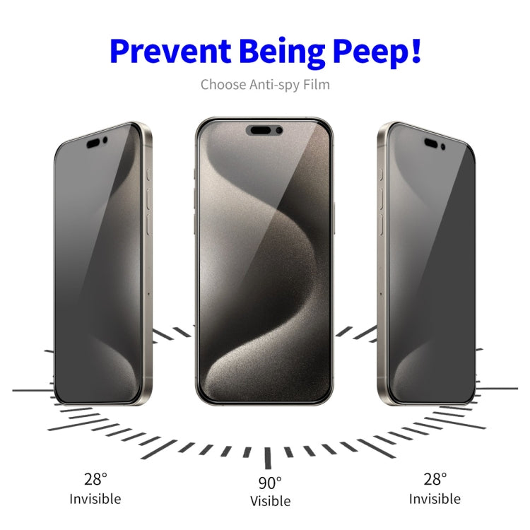 For iPhone 15 Pro ENKAY Hat-Prince 28 Degree Anti-peeping Tempered Glass Full Screen Film - HoMEdemic™ 