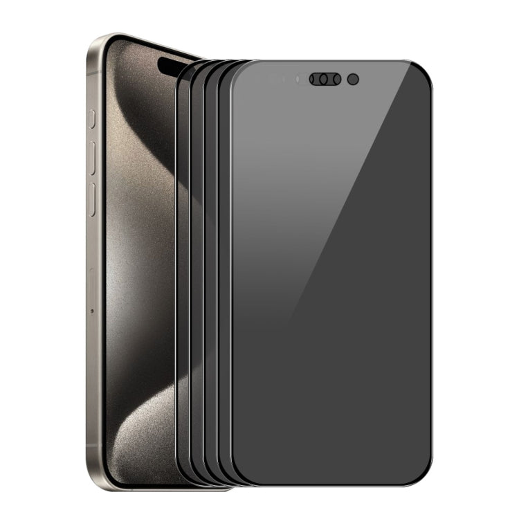 For iPhone 15 Pro 5pcs ENKAY Hat-Prince 28° Anti-peeping Tempered Glass Protector Full Screen Film - HoMEdemic™ 