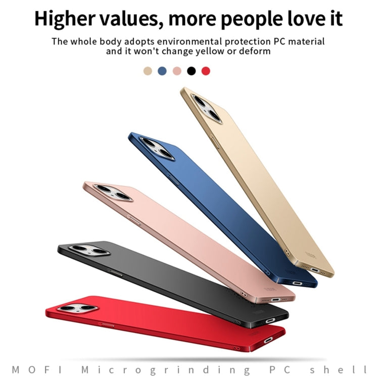 For iPhone 15 MOFI Frosted PC Ultra-thin Hard Phone Case(Rose Gold) - HoMEdemic™ 