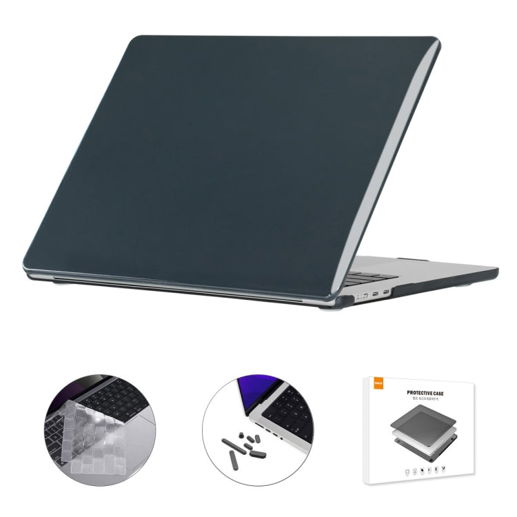 For MacBook Air 15.3 A2941 ENKAY US Version 3 in 1 Crystal Protective Case with TPU Keyboard Film & Anti-dust Plugs(Black) - HoMEdemic™ 