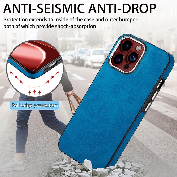 For iPhone 15 Pro Max Skin-Feel Electroplating TPU Shockproof Phone Case(Blue) - HoMEdemic™ 