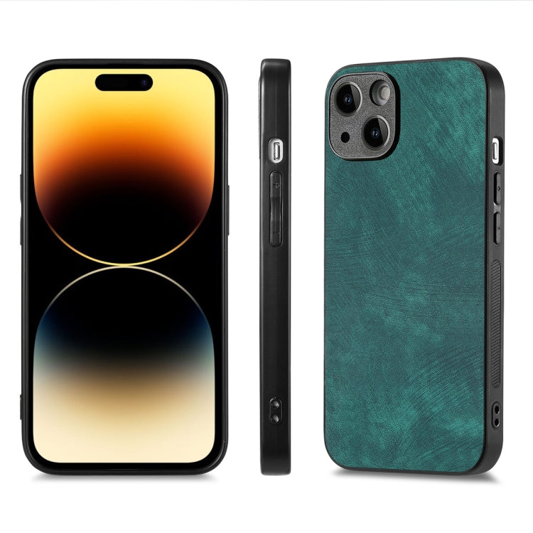 For iPhone 15 Plus ENKAY Retro Leather Skin PC Phone Case with High Aluminum-silicon Glass Film(Green) - HoMEdemic™ 
