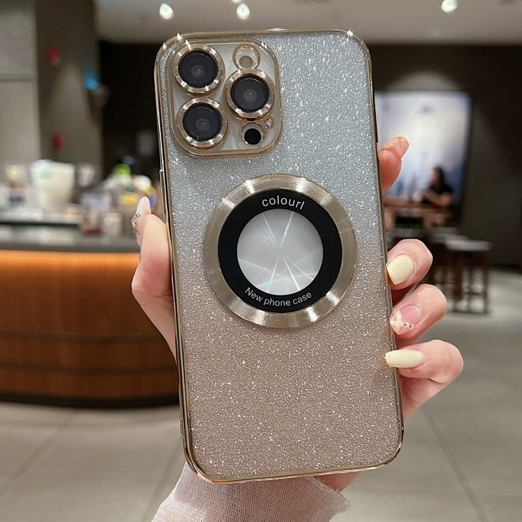 For iPhone 15 Pro Gradient Glitter Electroplating MagSafe TPU Phone Case(Gold) - HoMEdemic™ 