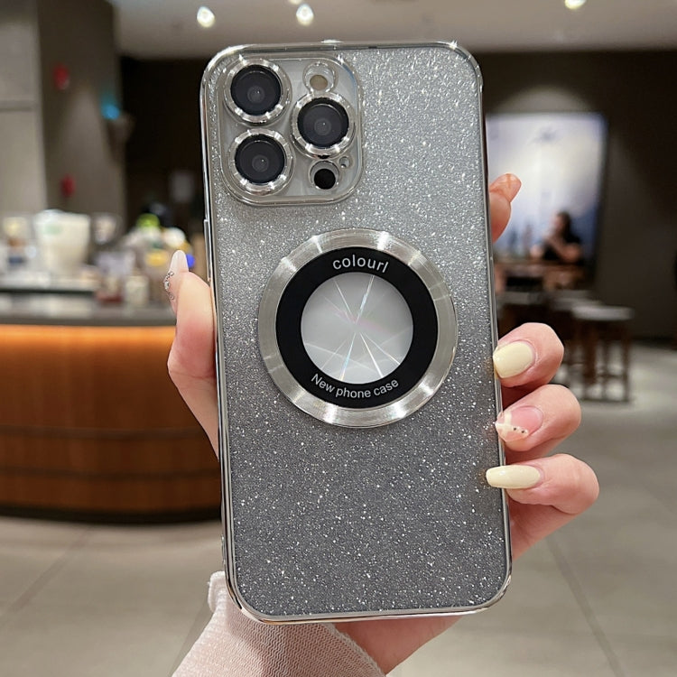For iPhone 15 Pro Max Gradient Glitter Electroplating MagSafe TPU Phone Case(Silver) - HoMEdemic™ 