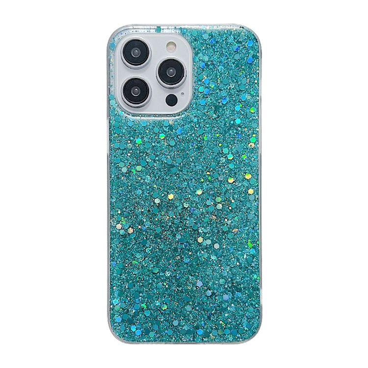 For iPhone 15 Pro Glitter Sequins Epoxy TPU Phone Case(Green) - HoMEdemic™ 