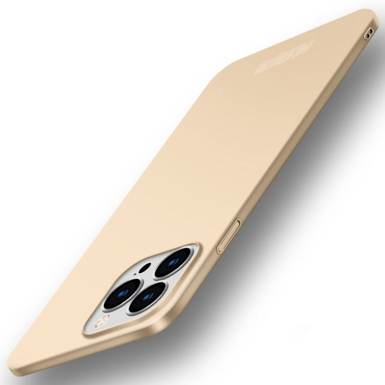 For iPhone 15 Pro Max PINWUYO Micro-Frosted PC Ultra-thin Hard Phone Case with Magsafe Magnetic Ring(Gold) - HoMEdemic™ 