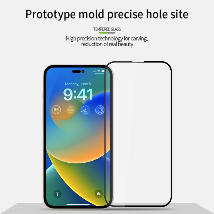 For iPhone 15 Pro Max PINWUYO 9H 2.5D Full Screen Tempered Glass Film(Black) - HoMEdemic™ 