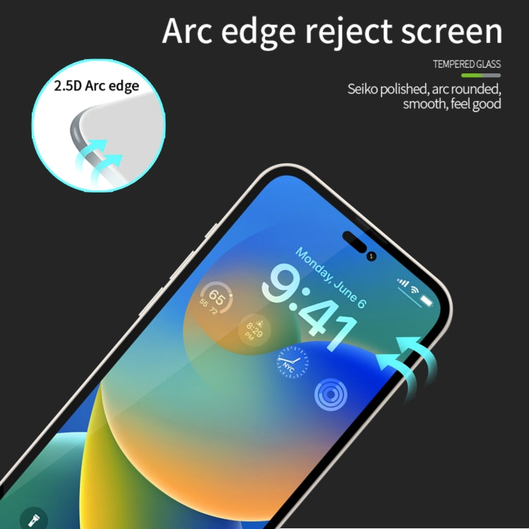 For iPhone 15 Pro Max PINWUYO 9H 2.5D Full Screen Tempered Glass Film(Black) - HoMEdemic™ 