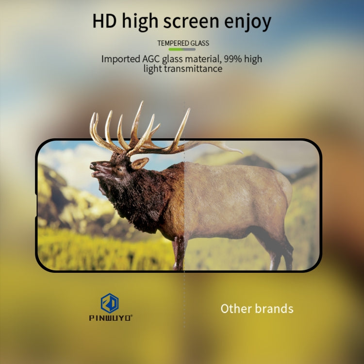 For iPhone 15 Pro Max PINWUYO 9H 2.5D Full Screen Tempered Glass Film(Black) - HoMEdemic™ 