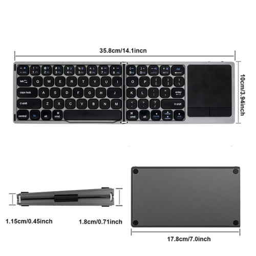 FK328T Cell Phone Tablet Laptop Wireless Bluetooth Keyboard Portable 3-Folded Keyboard - HoMEdemic™ 