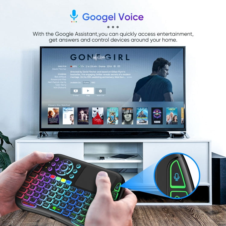 M9 Mini Wireless Keyboard Remote Control Mouse Keyboard Combo Support Touchpad Voice - HoMEdemic™ 
