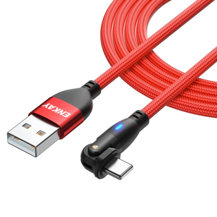 ENKAY 180 Degrees Rotating USB to 8 Pin Charging Data Cable with LED Light, Length:2m(Red) - HoMEdemic™ 