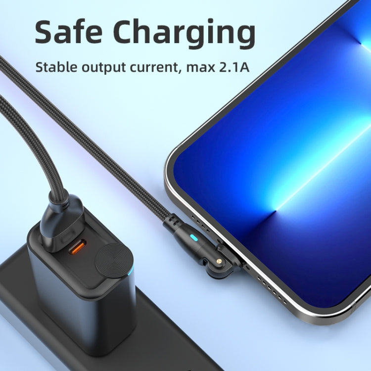 ENKAY 180 Degrees Rotating USB to 8 Pin Charging Data Cable with LED Light, Length:2m(Red) - HoMEdemic™ 