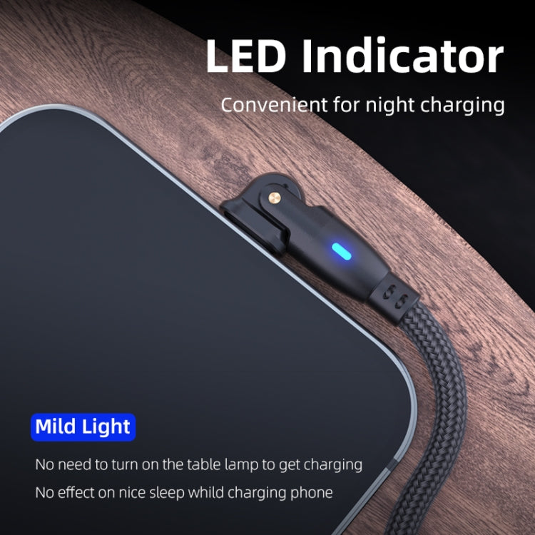 ENKAY 180 Degrees Rotating USB to 8 Pin Charging Data Cable with LED Light, Length:2m(Red) - HoMEdemic™ 