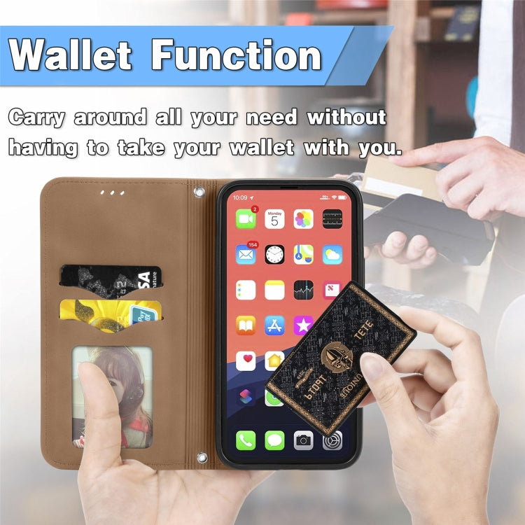 For iPhone 15 Pro Retro Skin Feel Magnetic Flip Leather Phone Case(Brown) - HoMEdemic™ 
