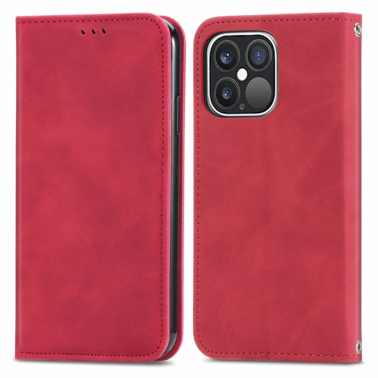 For iPhone 15 Pro Retro Skin Feel Magnetic Flip Leather Phone Case(Red) - HoMEdemic™ 