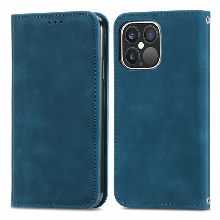 For iPhone 15 Pro Retro Skin Feel Magnetic Flip Leather Phone Case(Blue) - HoMEdemic™ 
