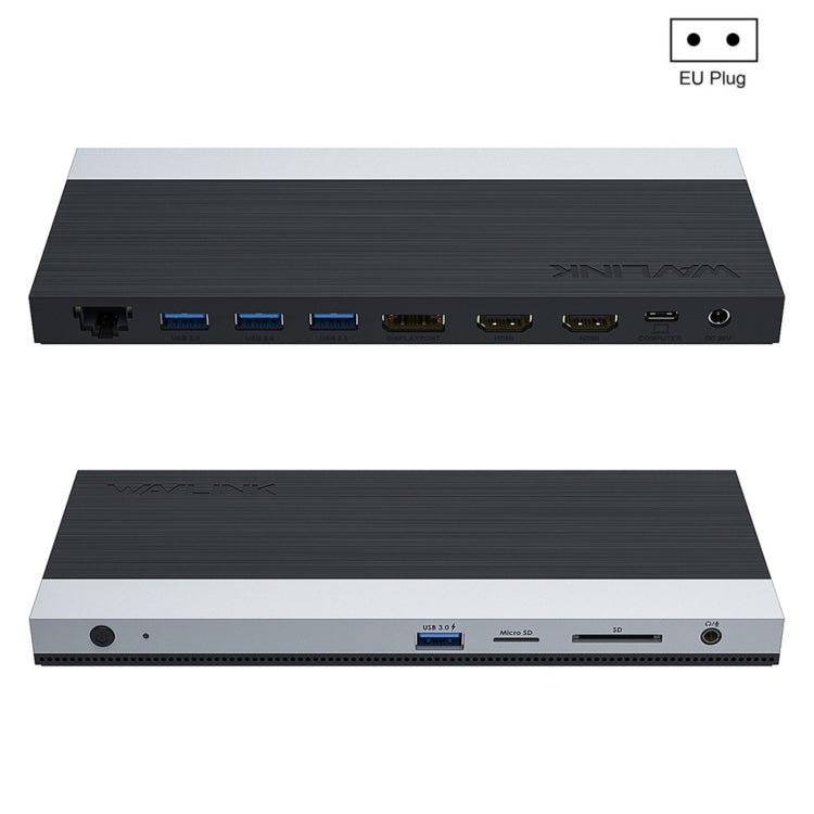 Wavlink UMD05 Display Port HDMI Port RJ45 Ethernet Triple Display MST Laptop Docking Station, Plug:EU Plug - HoMEdemic™ 