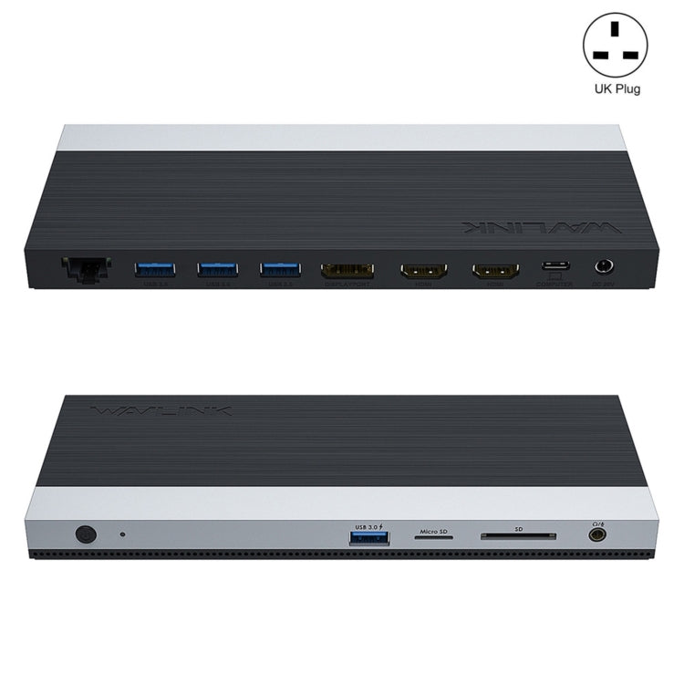 Wavlink UMD05 Display Port HDMI Port RJ45 Ethernet Triple Display MST Laptop Docking Station, Plug:UK Plug - HoMEdemic™ 