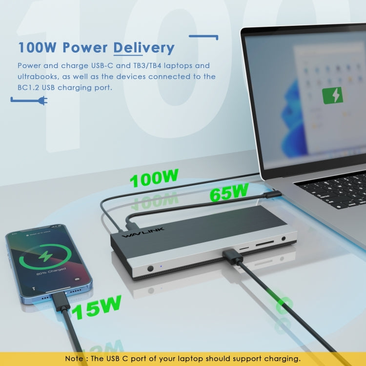 Wavlink UMD05 Display Port HDMI Port RJ45 Ethernet Triple Display MST Laptop Docking Station, Plug:EU Plug - HoMEdemic™ 