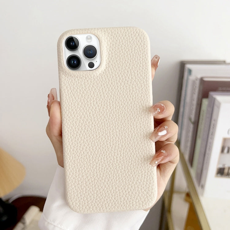 For iPhone 15 Pro Max Litchi Texture All-inclusive Shockproof Phone Case(White) - HoMEdemic™ 