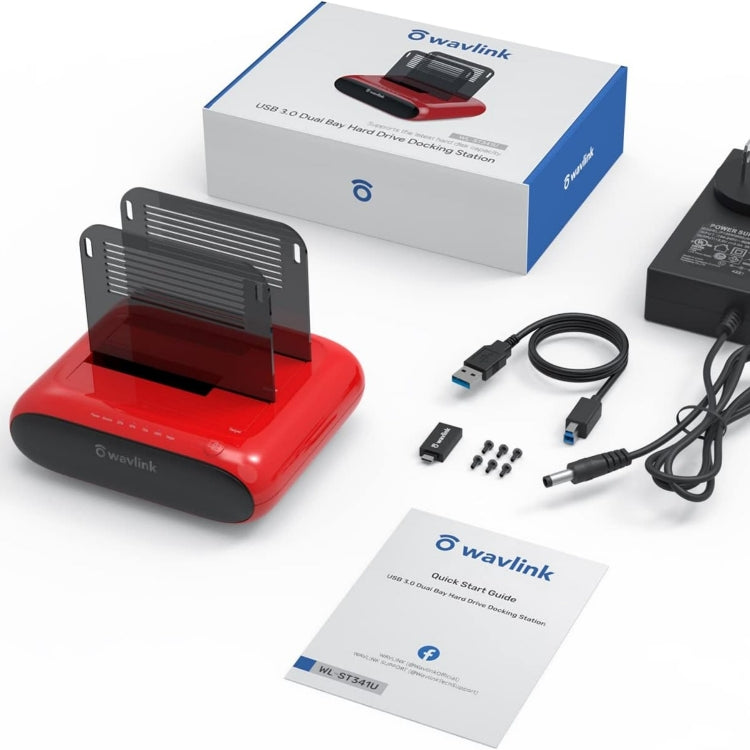 Wavlink ST341U Dual Bay External Hard Drive Docking Station Support Offline Clone Function(EU Plug) - HoMEdemic™ 
