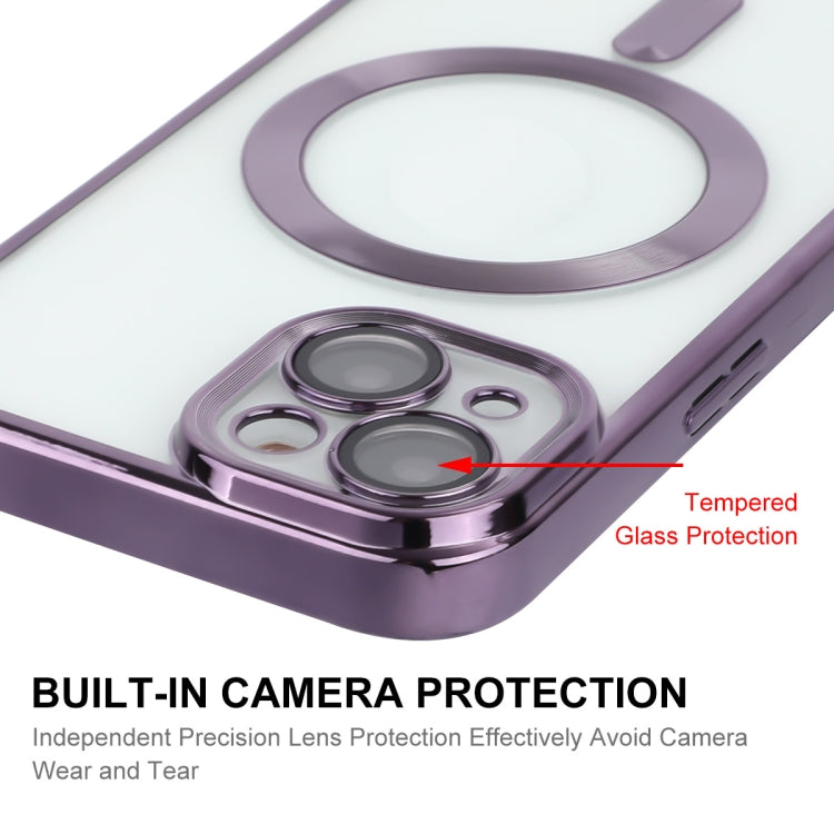 For iPhone 15 ENKAY Hat-Prince Magsafe Electroplated TPU Clear Shockproof Phone Case(Purple) - HoMEdemic™ 
