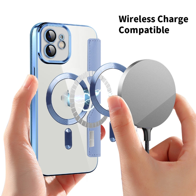 For iPhone 15 Pro Shield Magsafe RFID Anti-theft Rhombus Leather Phone Case(Blue) - HoMEdemic™ 