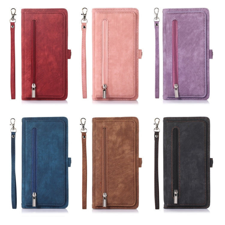 For iPhone 15 Plus Zipper Card Slot Buckle Wallet Leather Phone Case(Blue) - HoMEdemic™ 