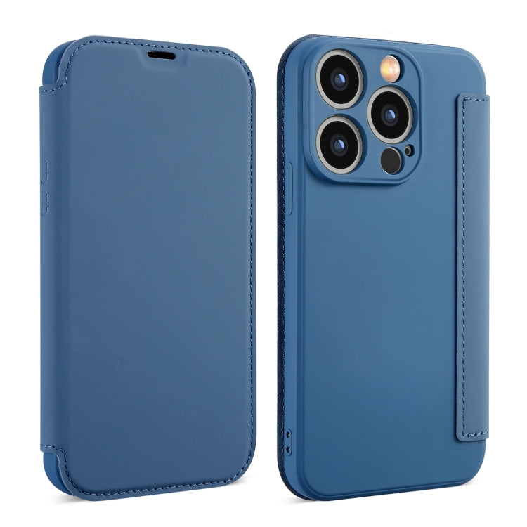 For iPhone 15 Pro Max Imitate Liquid Skin Feel Leather Phone Case with Card Slots(Bule) - HoMEdemic™ 