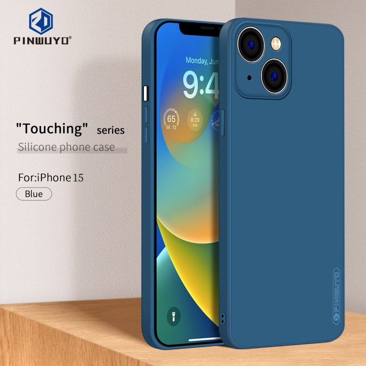 For iPhone 15 PINWUYO Sense Series Liquid Silicone TPU Phone Case(Blue) - HoMEdemic™ 