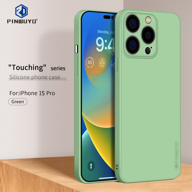 For iPhone 15 Pro PINWUYO Sense Series Liquid Silicone TPU Phone Case(Green) - HoMEdemic™ 