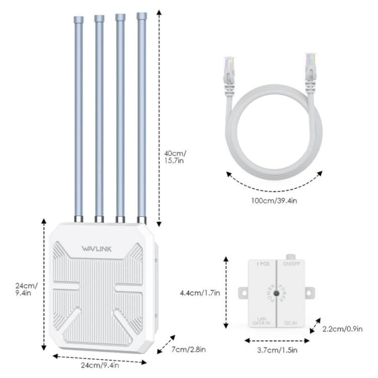 WAVLINK WN573HX1 WiFi 6 AX1800 IP67 Waterproof Outdoor Dual Band Wireless WiFi Routers, Plug:AU Plug - HoMEdemic™ 