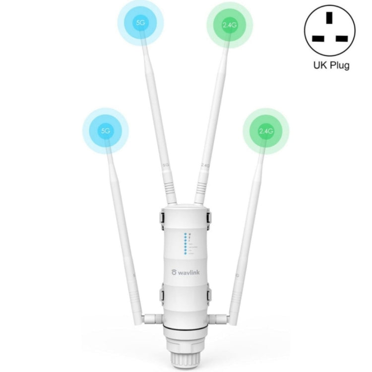 WAVLINK WN572HP3 AC1200 Dual Band Weatherproof Wireless Router Outdoor WiFi Extender, Plug:UK Plug - HoMEdemic™ 
