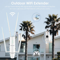 WAVLINK WN572HP3 AC1200 Dual Band Weatherproof Wireless Router Outdoor WiFi Extender, Plug:US Plug - HoMEdemic™ 