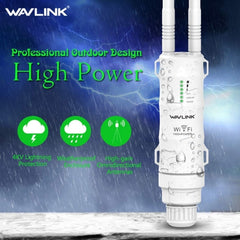 WAVLINK WN570HA1 Weatherproof 2.4+5GHz 600Mbps Outdoor WiFi Range Router Extender, Plug:UK Plug - HoMEdemic™ 