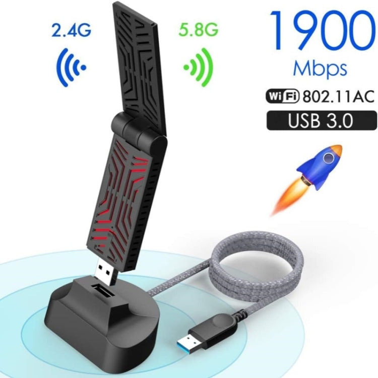 WAVLINK WN690A5D For PC AC1900M USB 3.0 Network Card 2.4GHz 5GHz Dual Band Wireless Adapter - HoMEdemic™ 