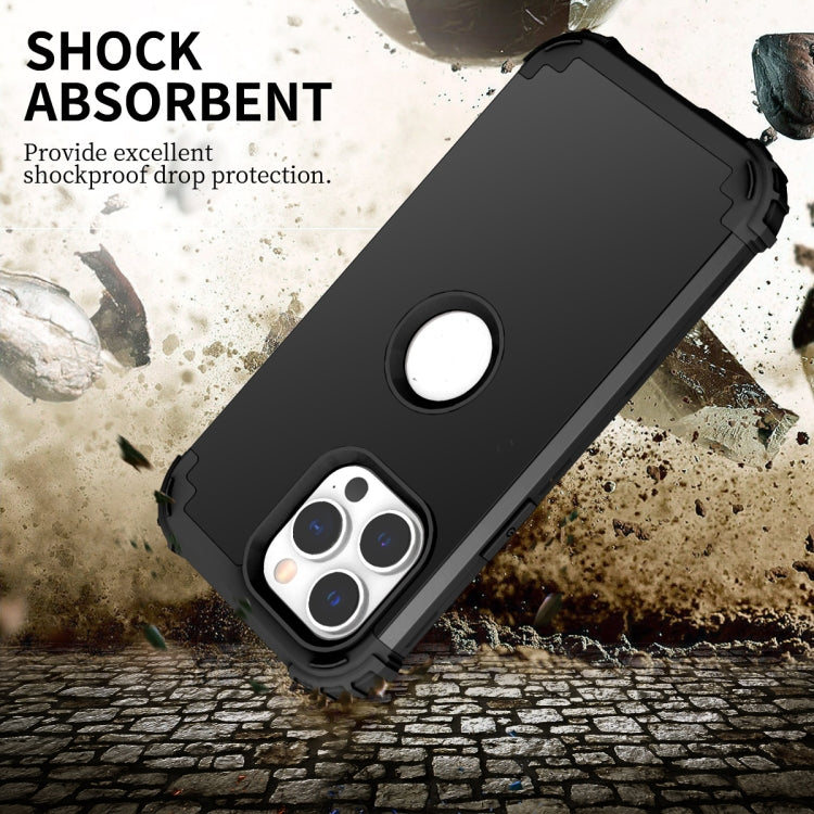 For iPhone 15 Pro 3 in 1 Silicone Hybrid PC Shockproof Phone Case(Black) - HoMEdemic™ 
