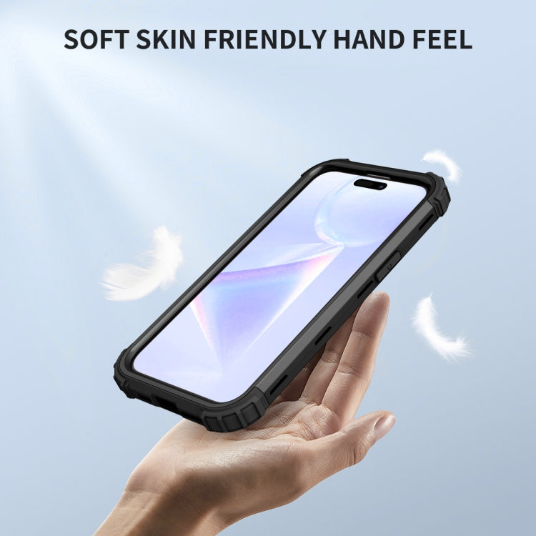 For iPhone 15 Pro 3 in 1 Silicone Hybrid PC Shockproof Phone Case(Black) - HoMEdemic™ 